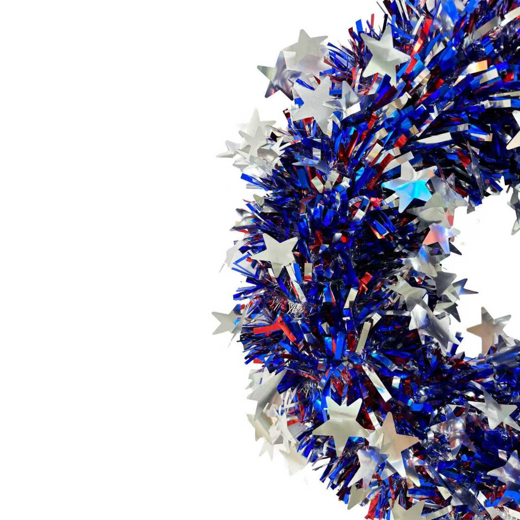 Red, White & Blue 18" Tinsel Wreath by Celebrate It®